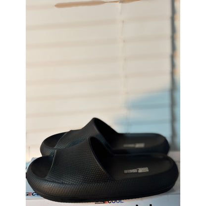 Cool Cushion Black Slide Sandals Slip-On Breathable Indoor/Outdoor Footwear
