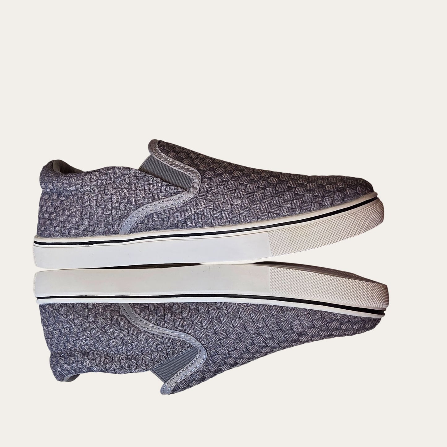 Comfortable Woven Walking Knit Slip On Shoes Heather Grey Bernie Mev Verona EU39/US8.5