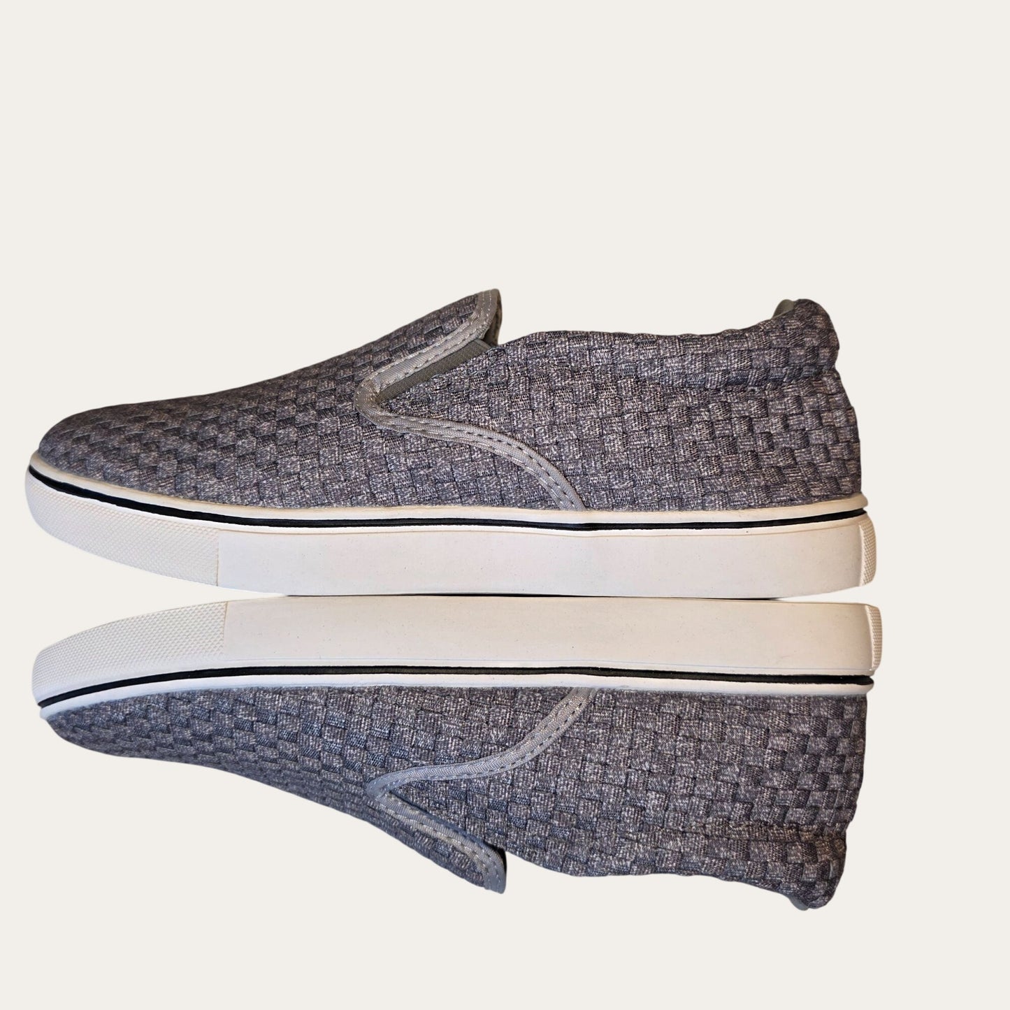 Comfortable Woven Walking Knit Slip On Shoes Heather Grey Bernie Mev Verona EU39/US8.5
