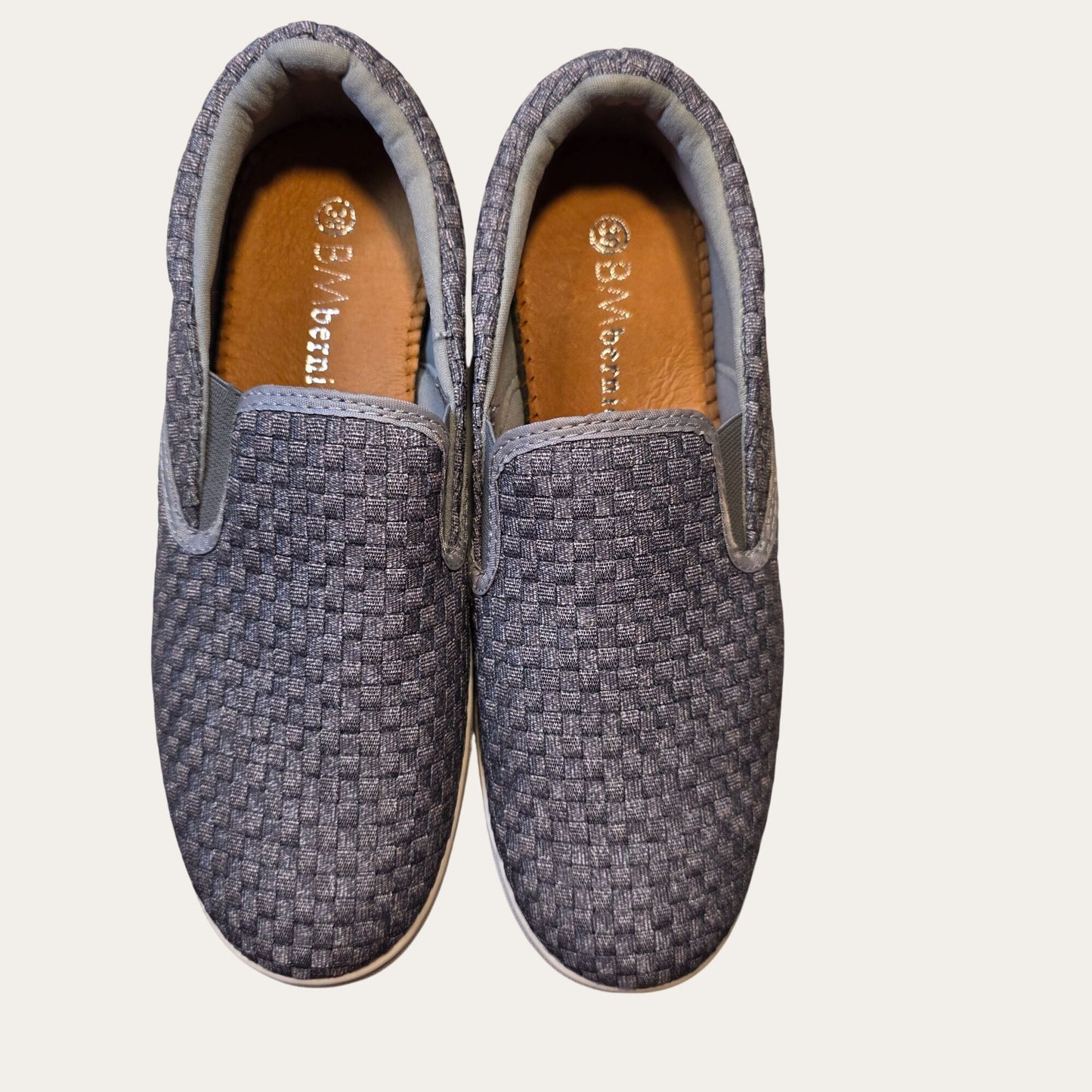 Comfortable Woven Walking Knit Slip On Shoes Heather Grey Bernie Mev Verona EU39/US8.5