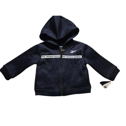 Reebok Infant 2-Piece Hoodie Jogger Set – Navy & White Logo Tracksuit