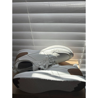 Steve Madden Mens White & Brown Ortholite Lace-Up Sneakers