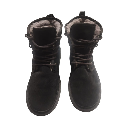 UGG Black Suede Fur-Lined Lace-Up Winter comfort Boots