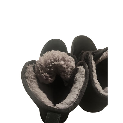 UGG Black Suede Fur-Lined Lace-Up Winter comfort Boots