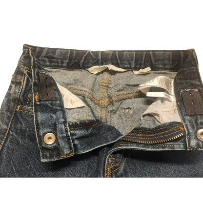 Slim Fit Denim kids Jeans Adjustable Waist Button Blue US 6-7Y.