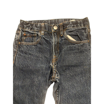 Slim Fit Denim kids Jeans Adjustable Waist Button Blue US 6-7Y.