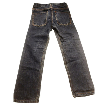 Slim Fit Denim kids Jeans Adjustable Waist Button Blue US 6-7Y.