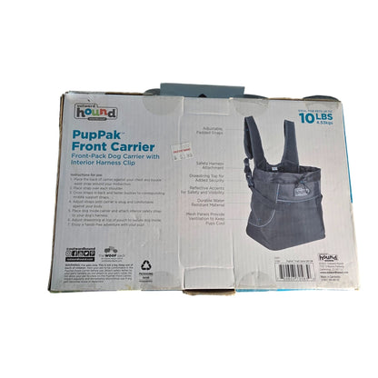 Outward Hound PupPak Front Dog Carrier – Small Gray Hands-Free Pet Carrier for Dogs Up to 10 lbs