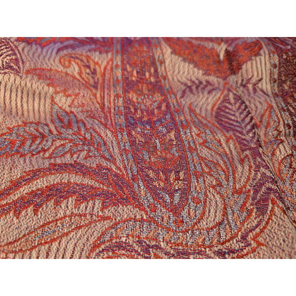Red & Purple Paisley Pattern Woven Shawl/Scarf With Fringe