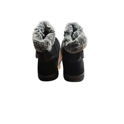 Womens Faux Fur Lined Winter Boots Size 10 Black