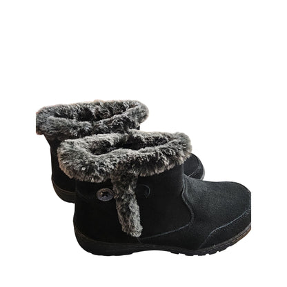 Womens Faux Fur Lined Winter Boots Size 10 Black