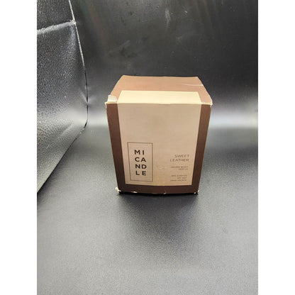 Mi Candle Sweet Leather Scented Wax Candle 100% Hand Poured With Wooden Wick