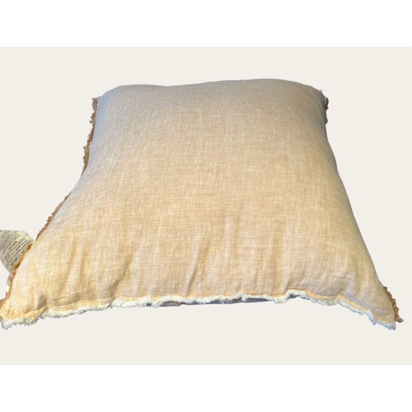 Soft Linen Decorative Throw Pillow With Frayed Edges Removable Cover Rustic Home Decor