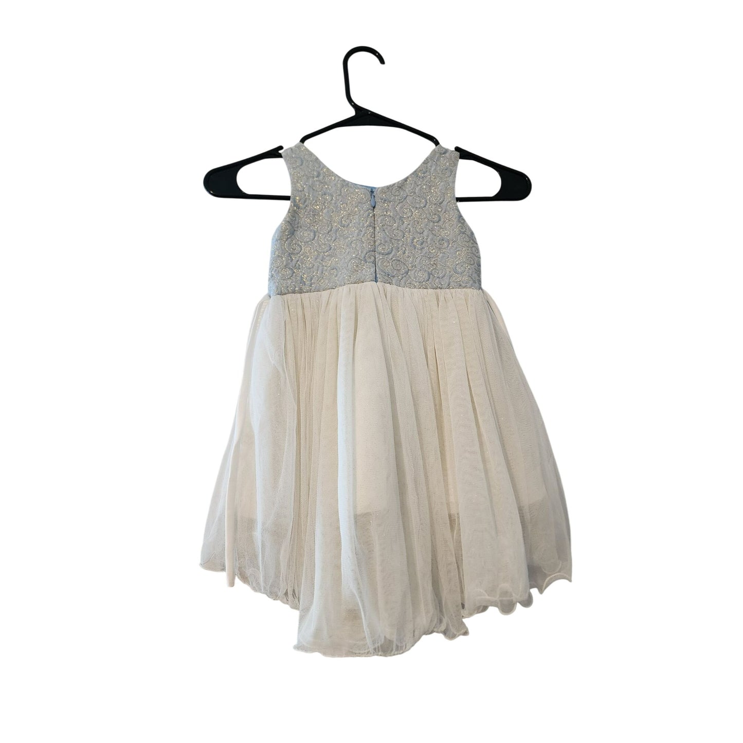 American Princess Ivory Metallic gold Jacquard Dress With Tulle Skirt