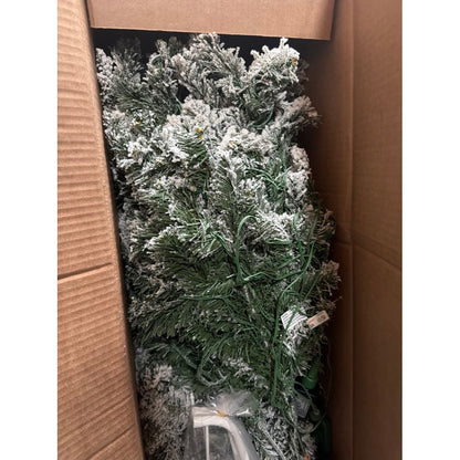 Snowy Artificial Christmas Tree w/Color Changing Led Lights 6.5 Ft Indoor Use Only
