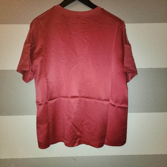 Badgley Mischka Short Sleeve Silk Blouse