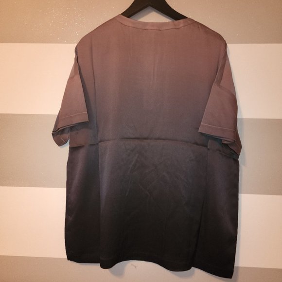 Badgley Mischka Short Sleeve Silk Blouse