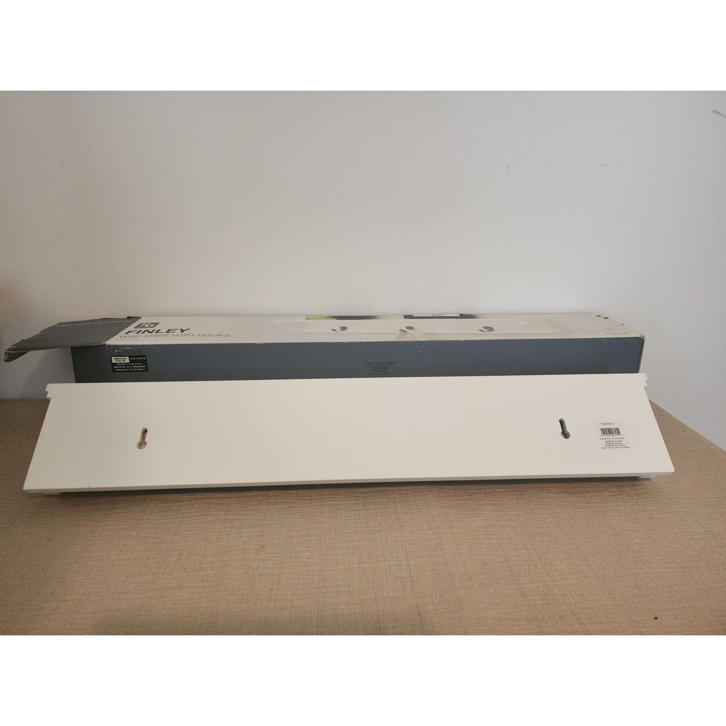 Finley Wall Shelf By Kiera Grace With 3 Hooks White Finish