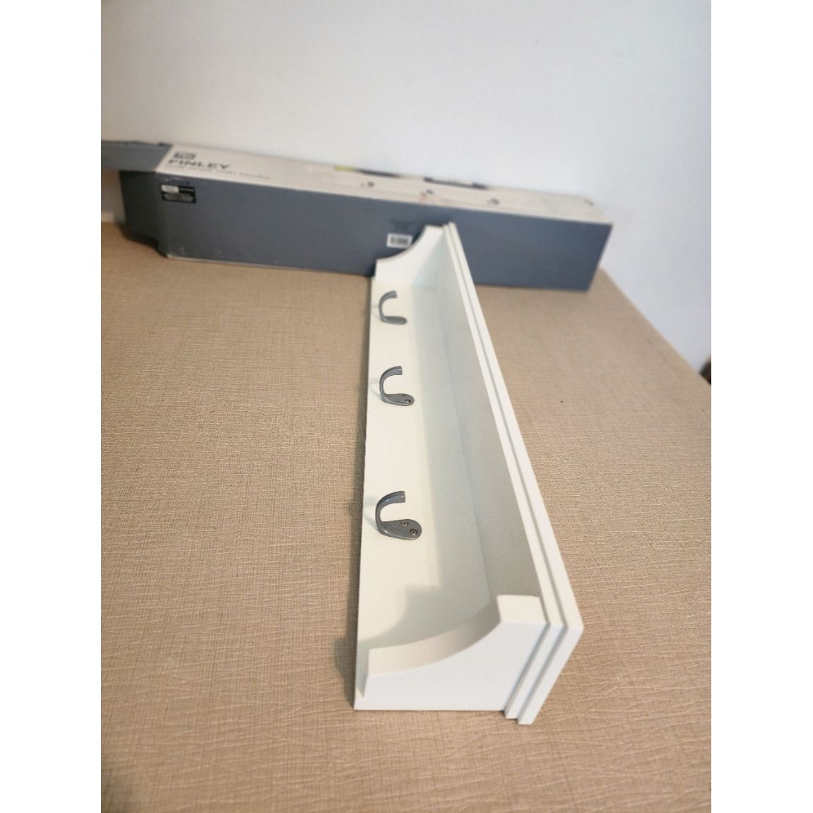 Finley Wall Shelf By Kiera Grace With 3 Hooks White Finish