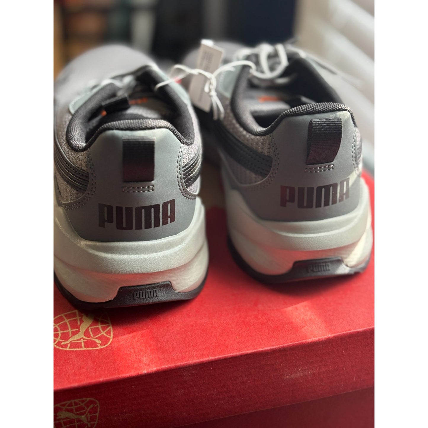 Puma Men's Zip C Sneakers Gray Lightweight & Breathable Athletic Running Shoes