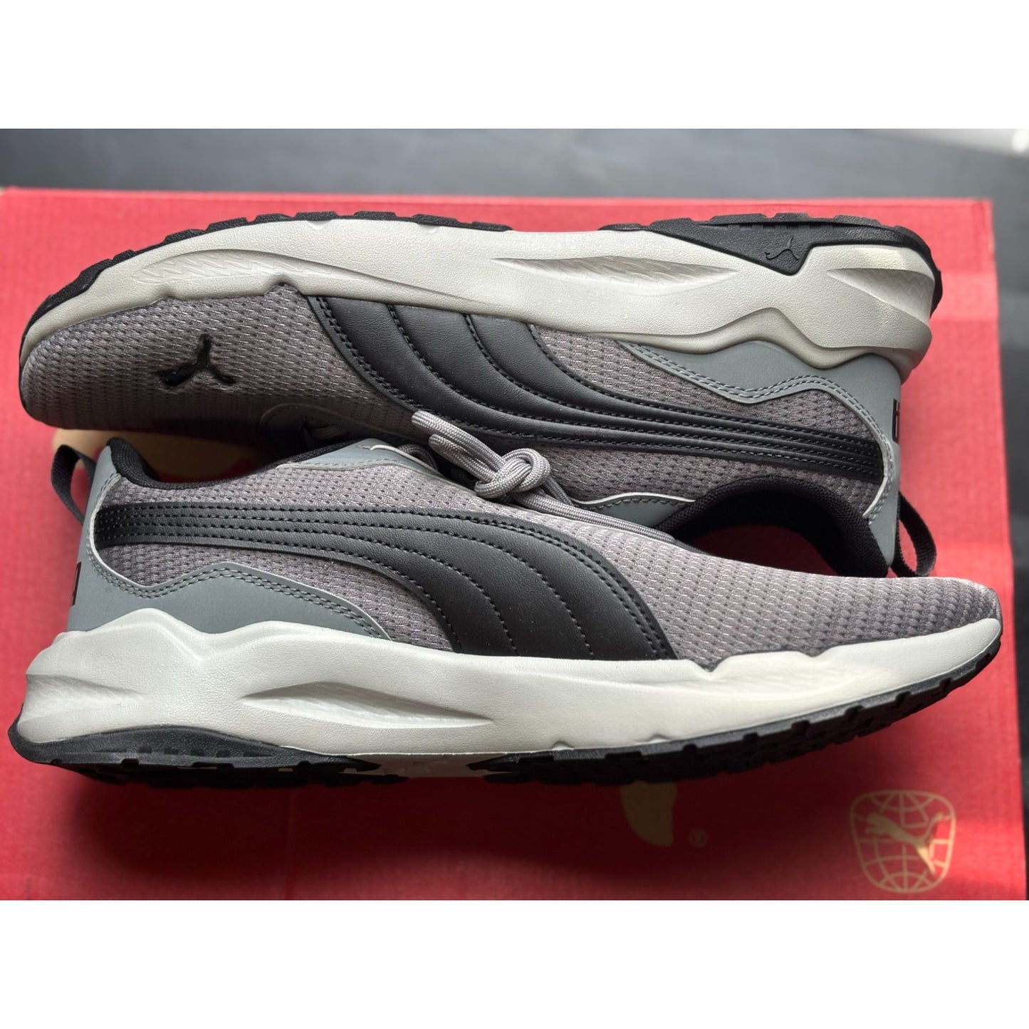 Puma Men's Zip C Sneakers Gray Lightweight & Breathable Athletic Running Shoes