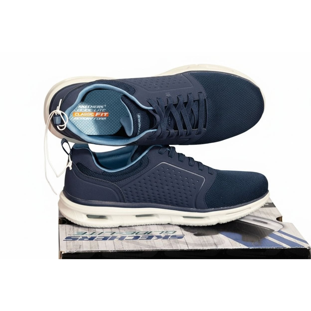 Skechers Glide Lite Navy Mens Sneakers Size 13 With Memory Foam Sole