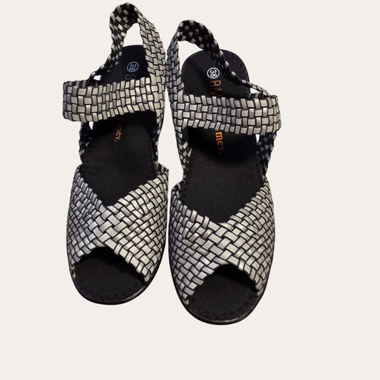 Bernie Mev Fame Black Reflective Womens Wedge Platform Shoes