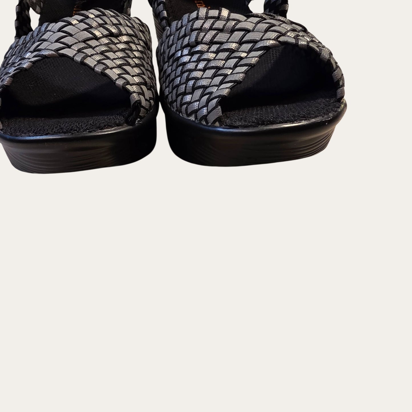 Bernie Mev Fame Black Reflective Womens Wedge Platform Shoes