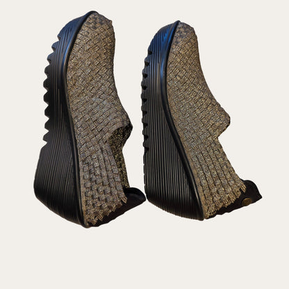 Bernie Mev Gem Bronze Women’s NIB Woven Comfort Shoes