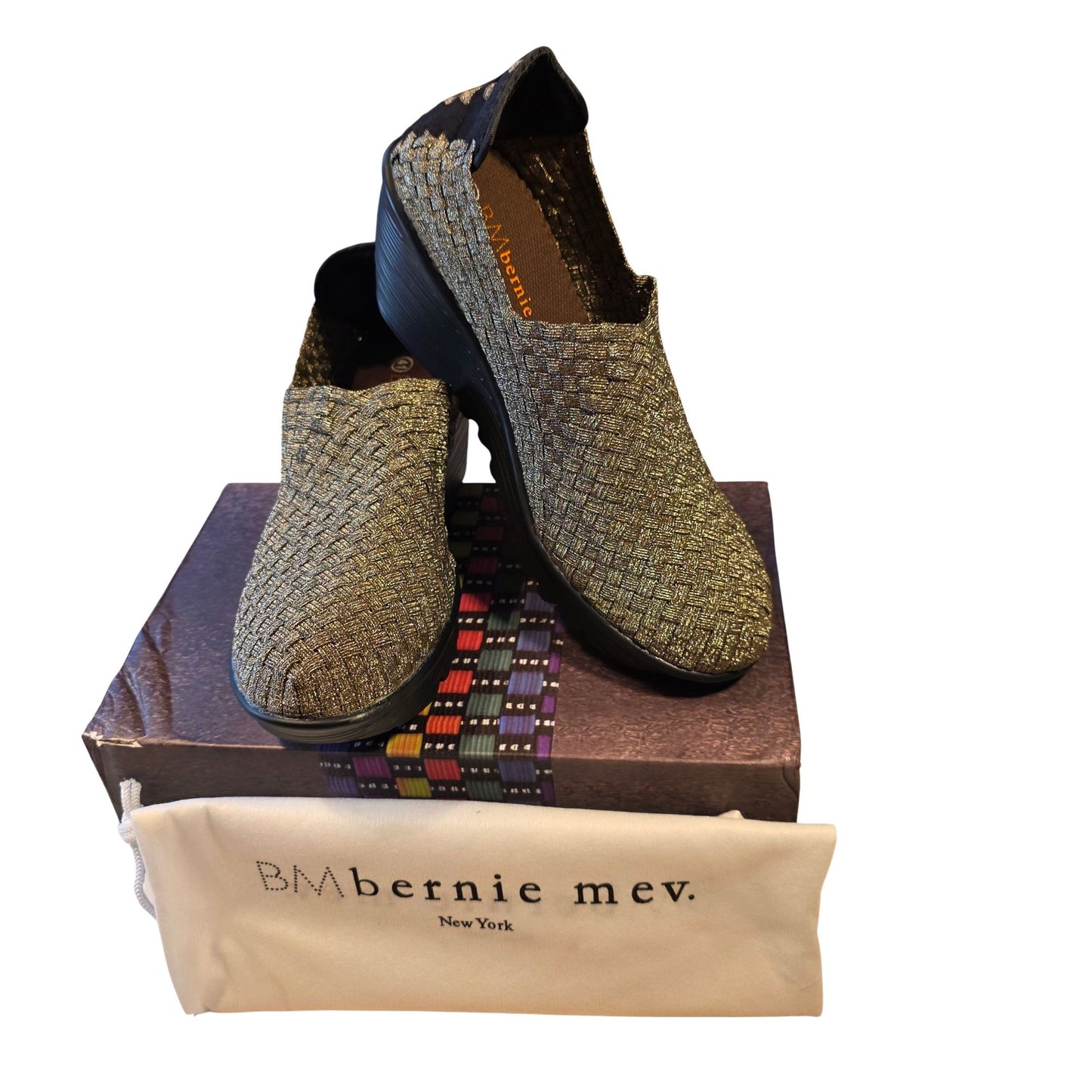 Bernie Mev Gem Bronze Women’s NIB Woven Comfort Shoes