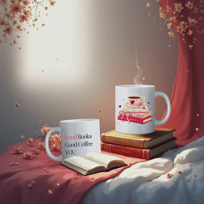 Romantic Book Lover Coffee Mug Valentine Gift Cozy Coffee Cup