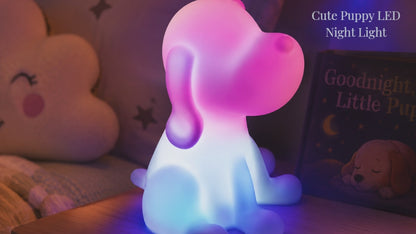 Puppy Dog Color Changing LED Night Light for Kids Room Nursery Bedtime Lamp