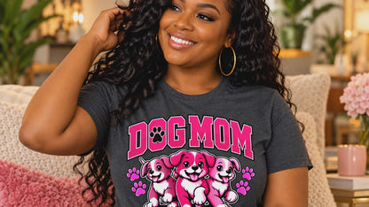 Urban Allure Dog Mom Graphic T-Shirt – Cute Puppy Lover Tee, Pet Mom Gift