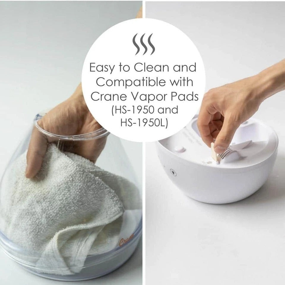 CRANE - 1 Gal. Drop Cool Mist Humidifier with Sound Machine - Clear/White
