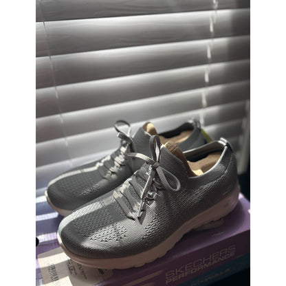 Skechers Performance Womens Go Walk Joy Gray Slip-On Athletic Sneakers