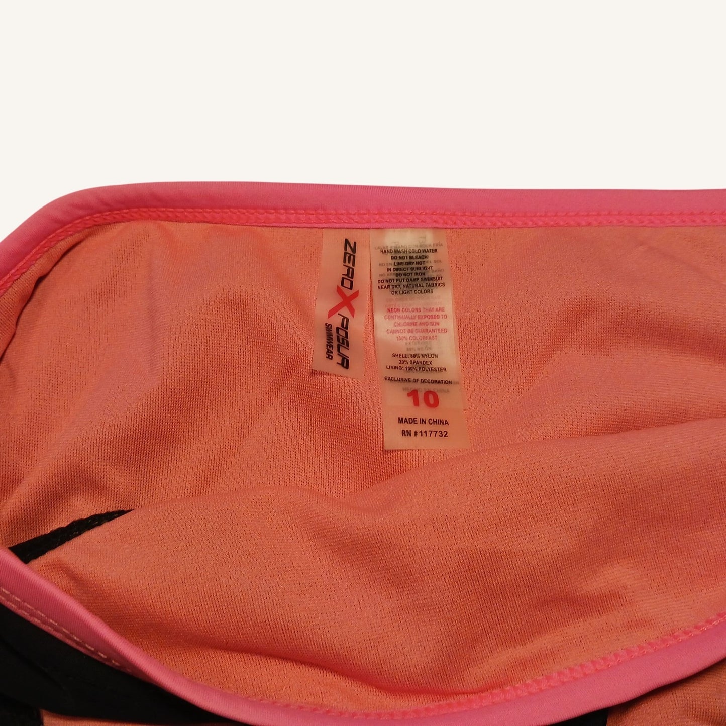 ZeroXposur Girls Swim Bottom Black & Pink Size 10 Comfortable Design