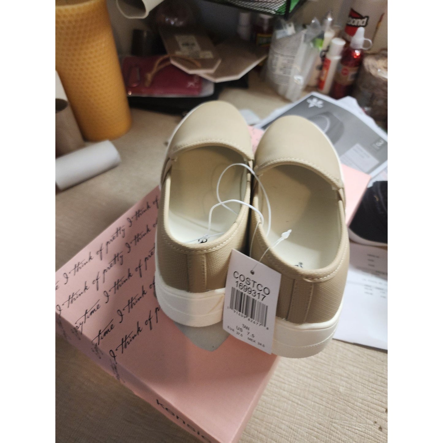Kensie Womens Tan Sneakers - Comfort Casual Shoes 7.5