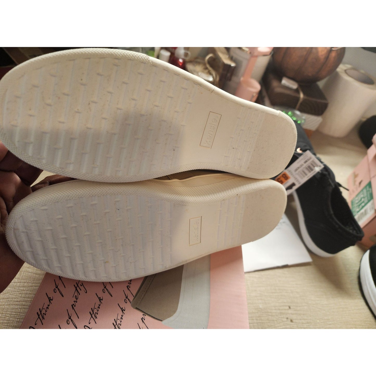 Kensie Womens Tan Sneakers - Comfort Casual Shoes 7.5
