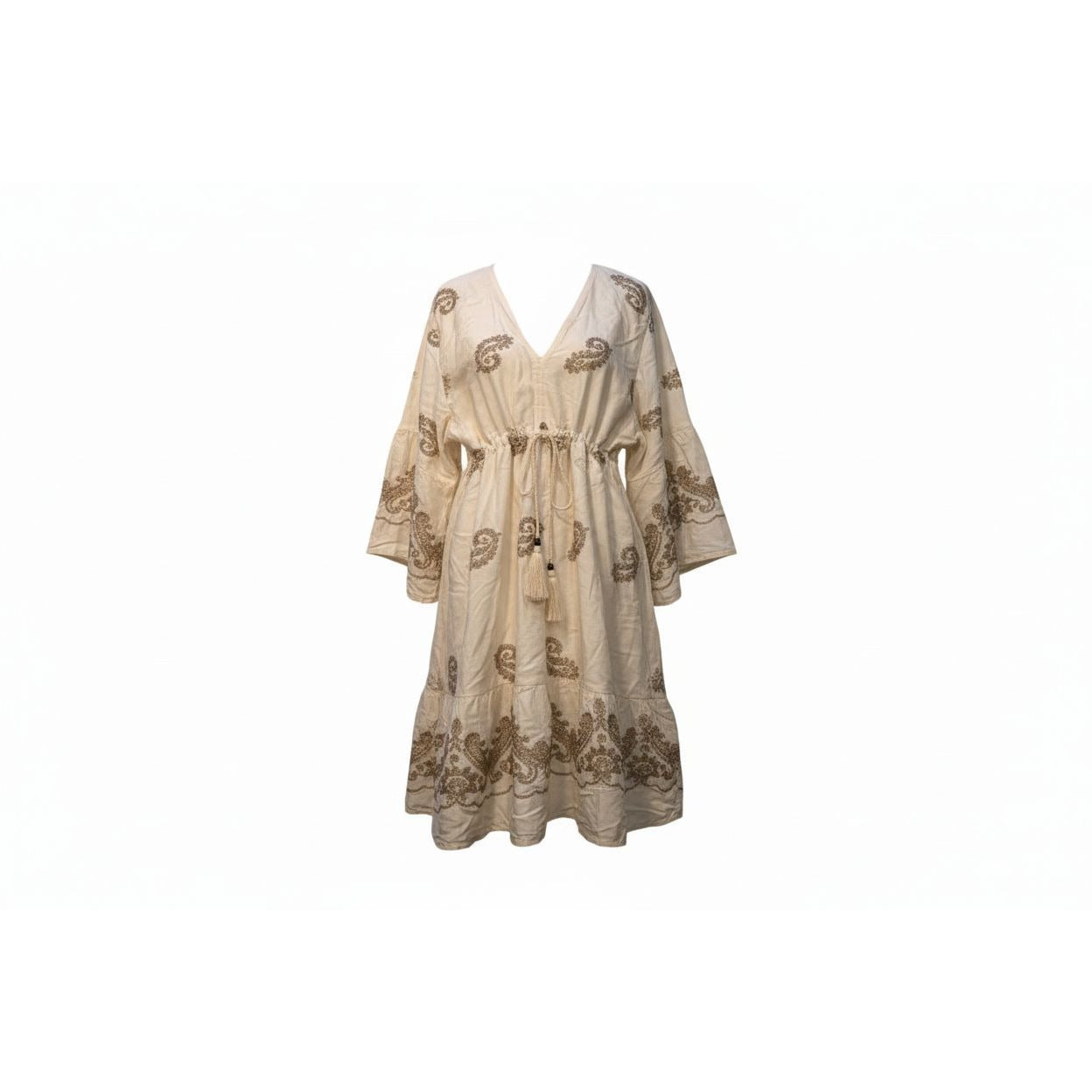 Women’s Embroidered Boho Summer Dress Flowy V-Neck Vacation Resort Wear