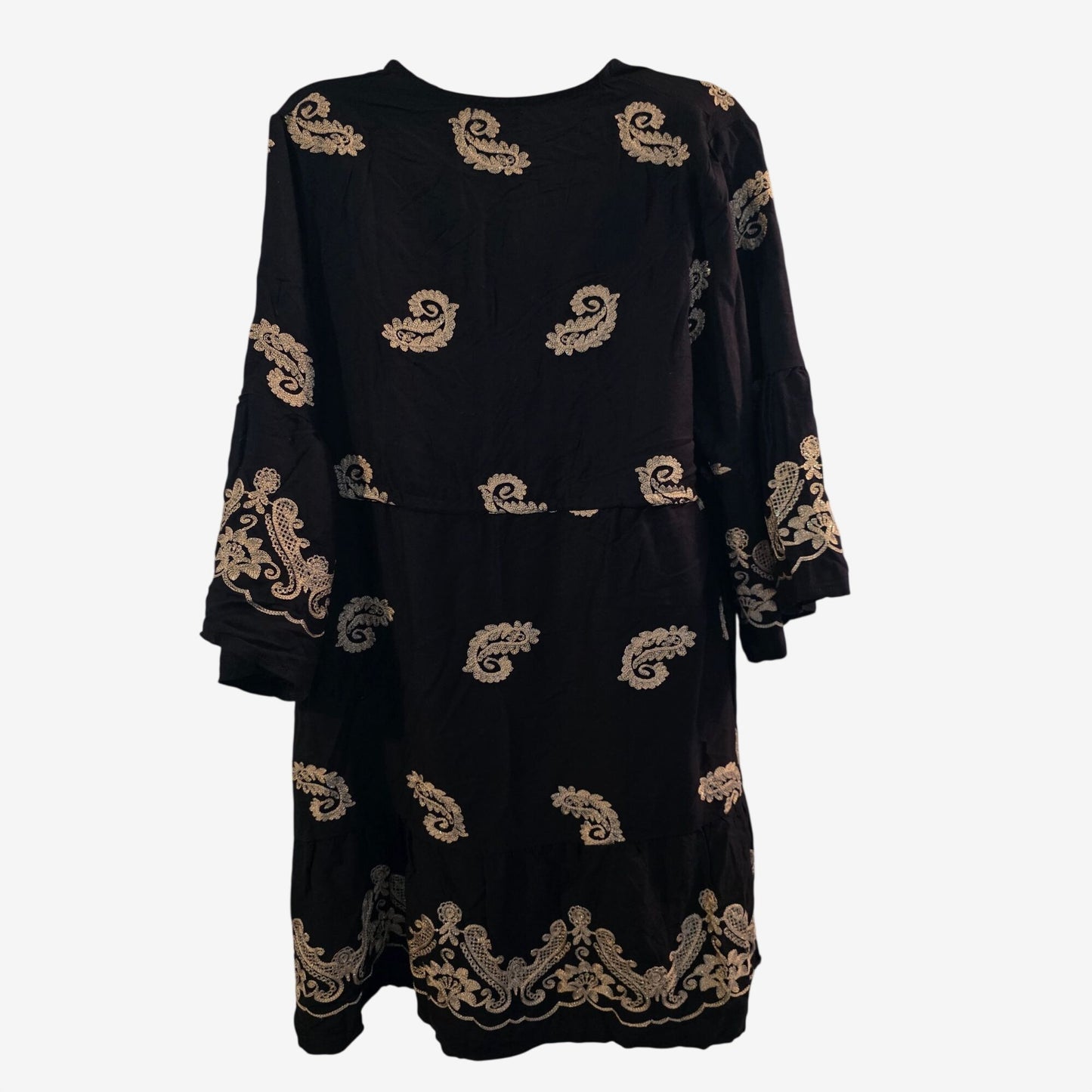 Women’s Embroidered Boho Summer Dress Flowy V-Neck Vacation Resort Wear