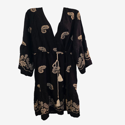Women’s Embroidered Boho Summer Dress Flowy V-Neck Vacation Resort Wear