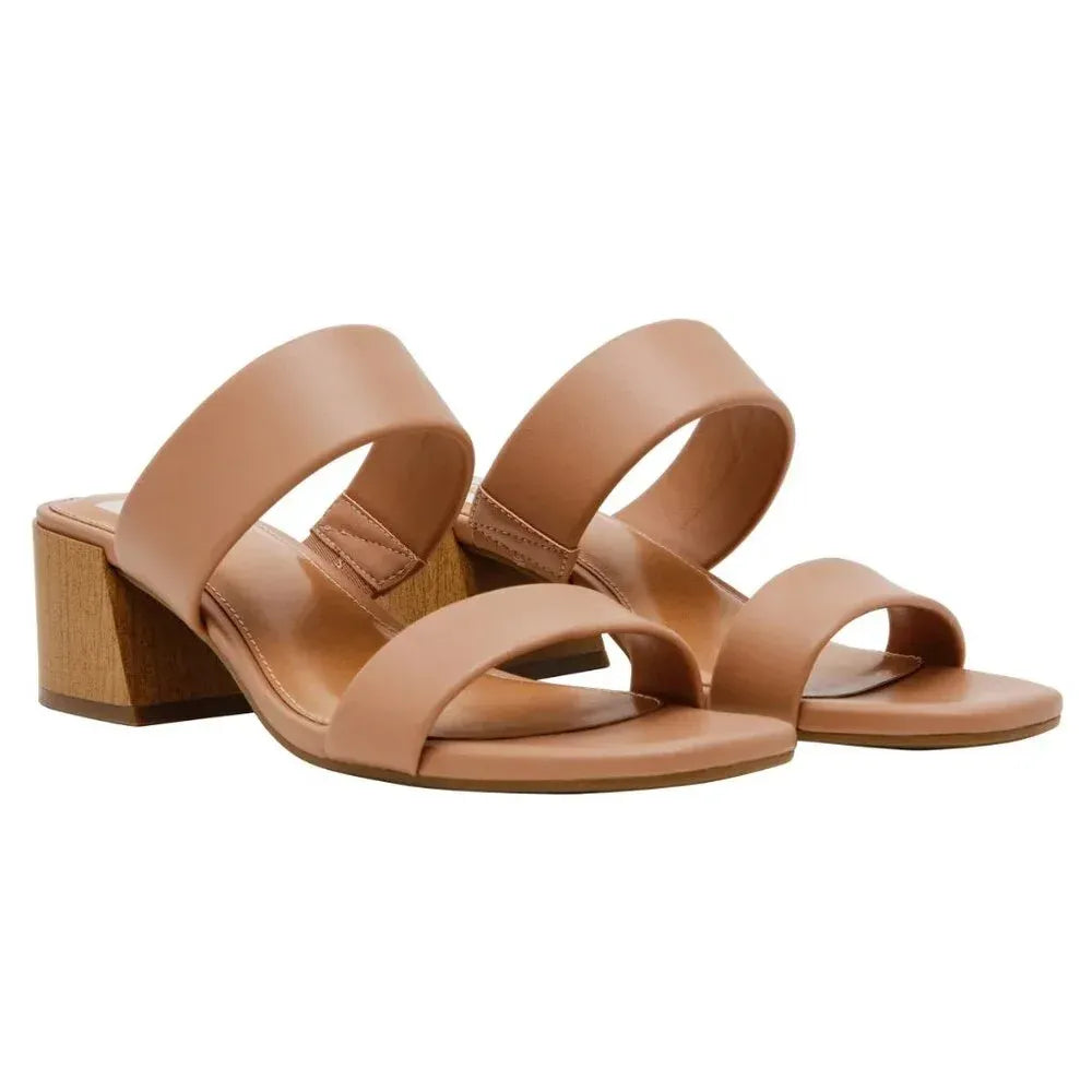 DV Dolce Vita Cafe Lextra Block Heel Sandals size 11 - Womens Open Toe Slip-On Faux Leather