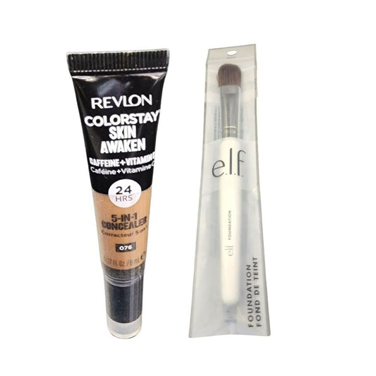 Revlon ColorStay Skin Awaken 5-in-1 Concealer + e.l.f. Complexion Duo Brush Set | Flawless Base Combo