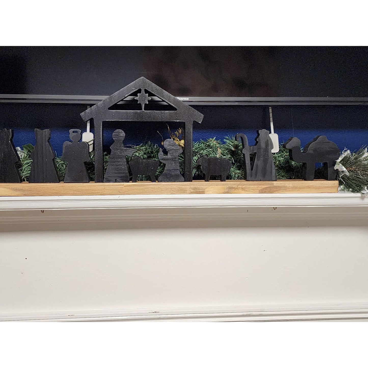Handmade Wooden Nativity Scene With Holy Family & Wise Men For Christmas Decor