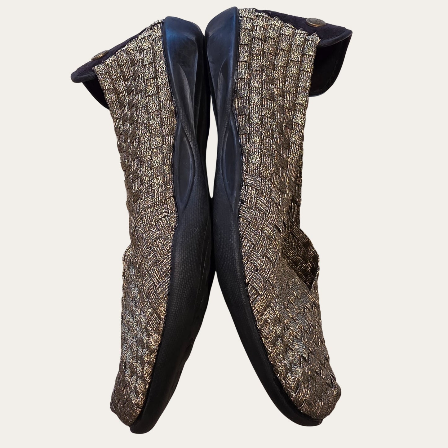 Bernie Mev Catwalk Bronze Women’s NIB Woven Comfort Shoes