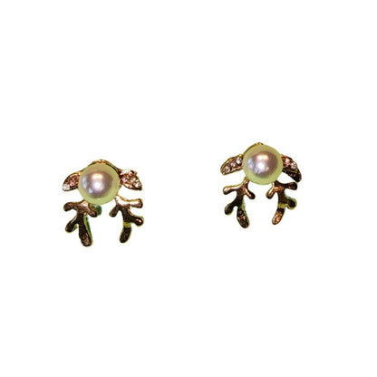 Christmas Pearl Deer Earrings For Women
