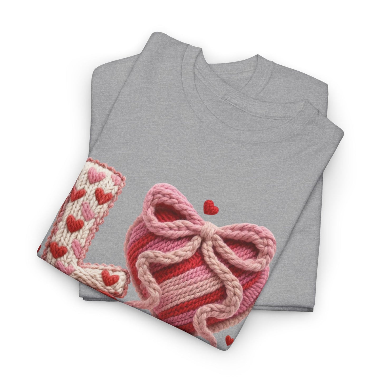 LOVE Knit Look Shirt Cozy Valentine Graphic Tee