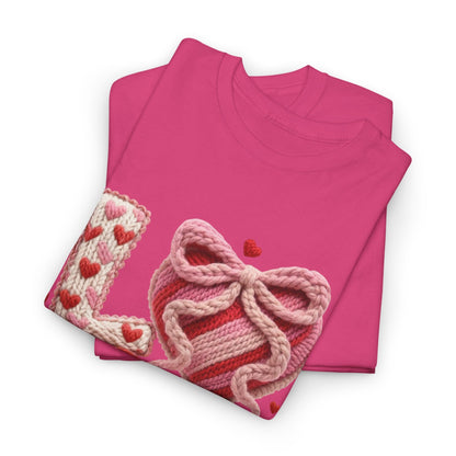 LOVE Knit Look Shirt Cozy Valentine Graphic Tee