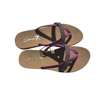 Seven7 Bondi Caramel Rhinestone Purple Sandals