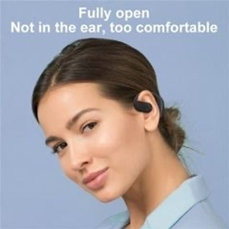 Bluetooth Open-Ear Headset With Type-C Charging 180° Rotation 900H Standby Waterproof Comfortable Fit Dual-Ear Use Black